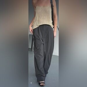 Reformation High-Waist Wide Leg Trousers in Black